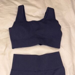 SET Active similar Navy Blue Sports Bra and Biker Shorts